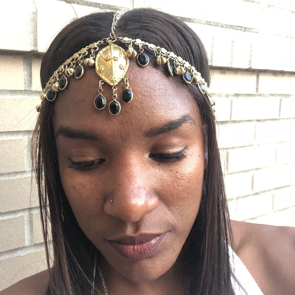 Gold tone boho festival head piece